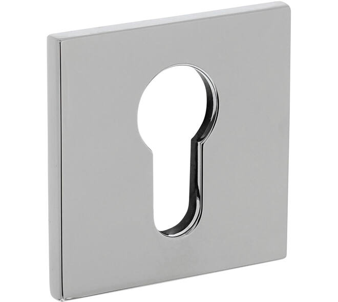 Olivari pc-rozet vierkant 51x5mm met nokken en doorgaande bevestiging Chroom