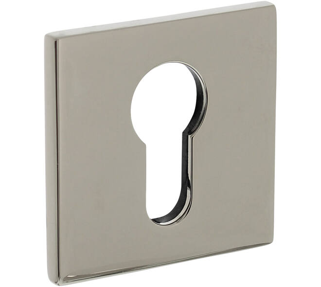 Olivari pc-rozet vierkant 51x5mm met nokken en doorgaande bevestiging Nikkel titaan PVD