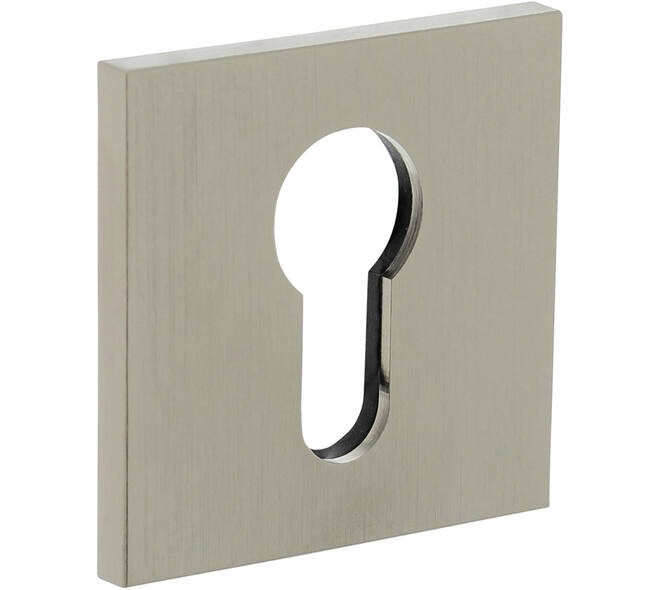 Olivari pc-rozet vierkant 51x5mm met nokken en doorgaande bevestiging Nikkel mat titaan PVD
