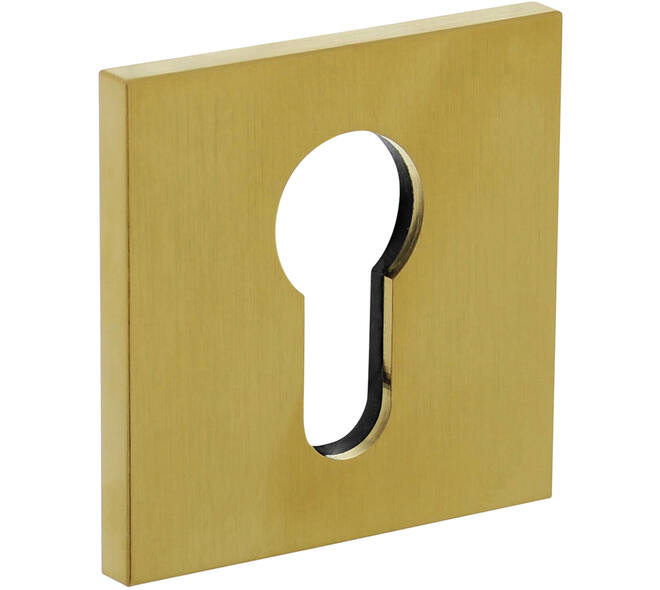 Olivari pc-rozet vierkant 51x5mm met nokken en doorgaande bevestiging Messing mat titaan PVD