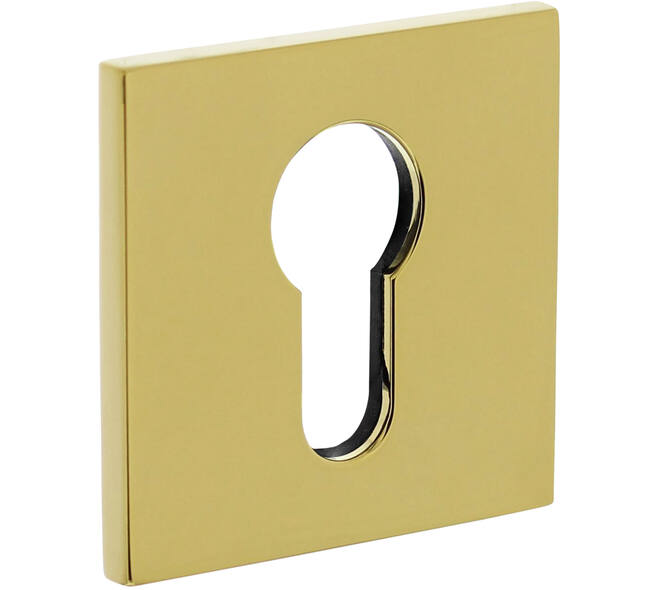 Olivari pc-rozet vierkant 51x5mm met nokken en doorgaande bevestiging Messing titaan PVD