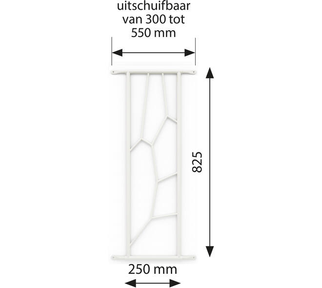 SecuBar Deco 2 op de dag wit 250x825mm