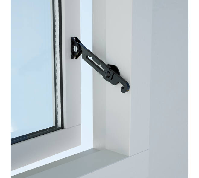 SecuMax Raamuitzetter buitendraaiend Blackline