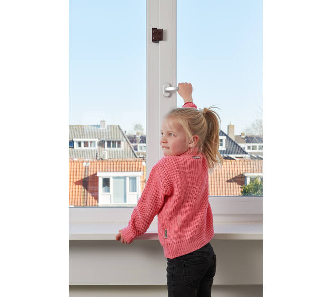SecuMax Draaikiep raam grendel bruin