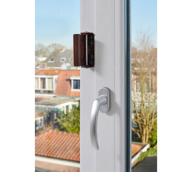 SecuMax Draaikiep raam grendel XL bruin