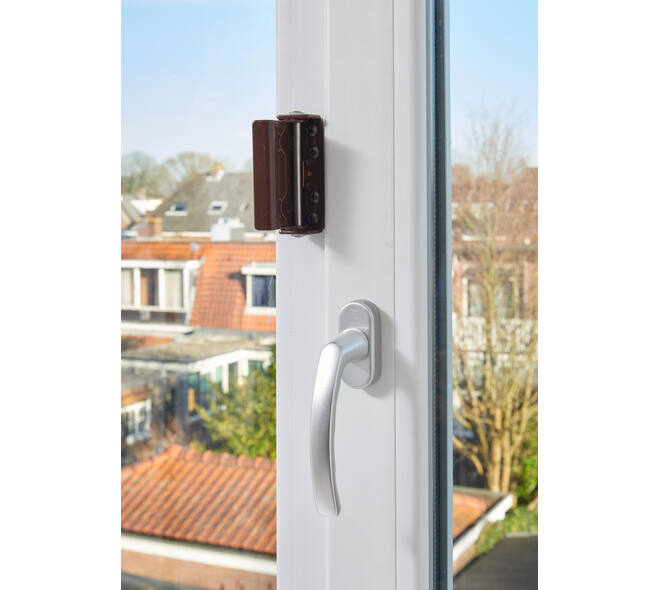 SecuMax Draaikiep raam grendel XL bruin