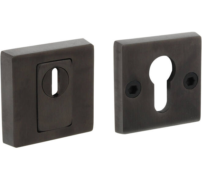 SKG3 veiligheidsrozetten vierkant 54x54x12mm profielcilindergat met kerntrekbeveiliging PVD antraciet mat