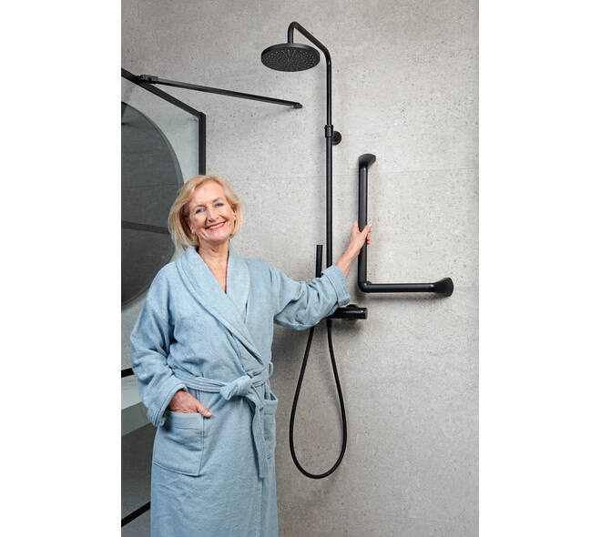 SecuCare Wandbeugel 90 graden 60x30 Li/Re zwart mat