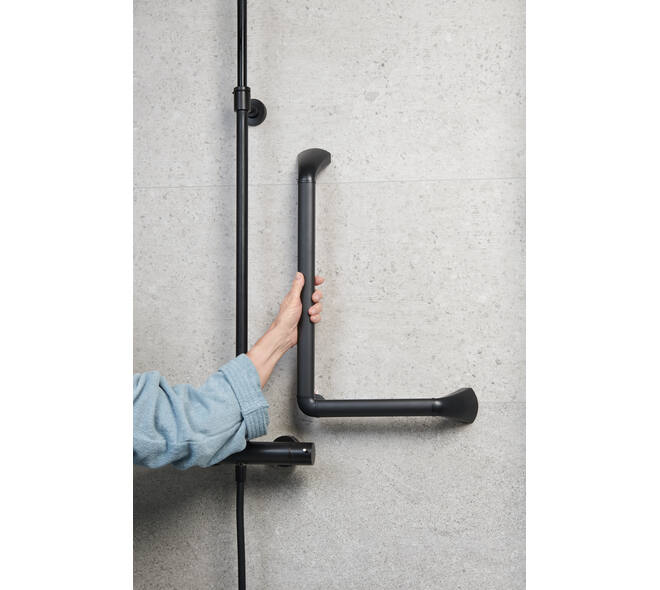 SecuCare Wandbeugel 90 graden 60x30 Li/Re zwart mat