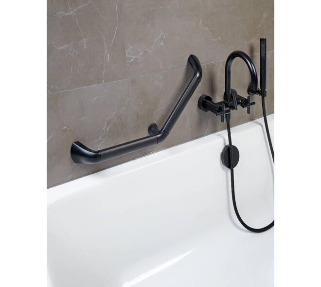 SecuCare Wandbeugel 45 graden 30x30 Li/Re zwart mat