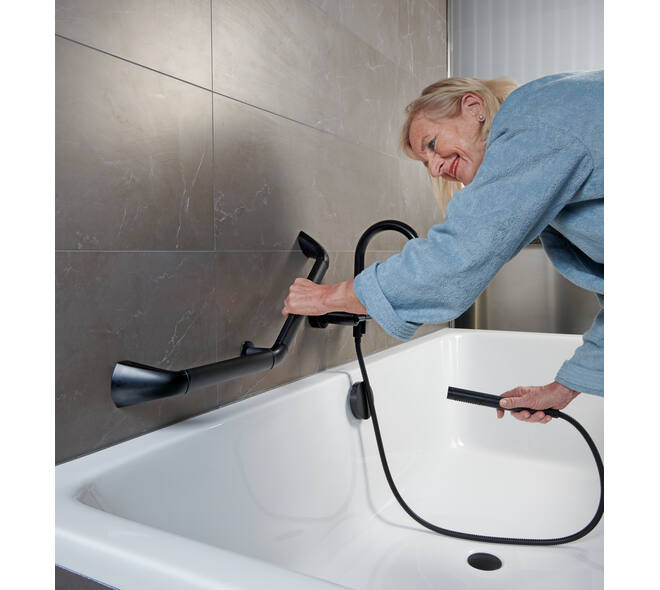 SecuCare Wandbeugel 45 graden 30x30 Li/Re zwart mat