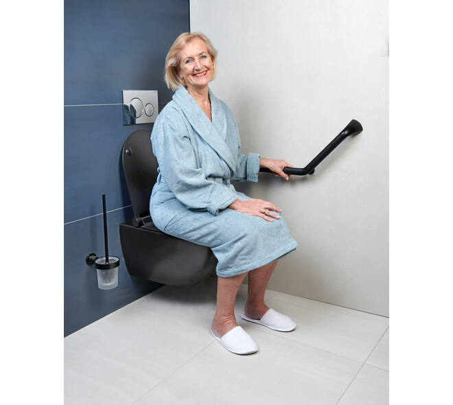 SecuCare Wandbeugel 45 graden 30x30 Li/Re zwart mat
