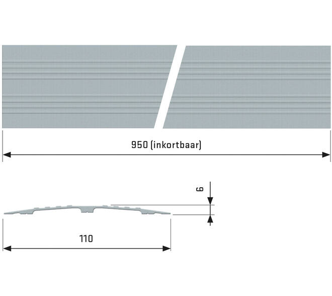SecuCare Drempelvervanger 11cm, L 95 cm  blank geanodiseerd