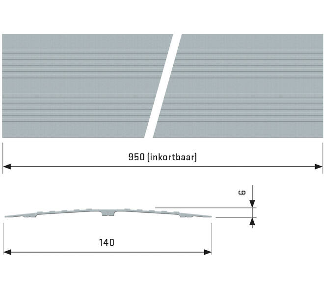 SecuCare Drempelvervanger 14cm, L 95 cm blank geanodiseerd