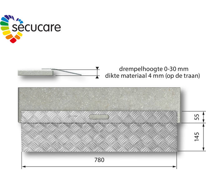 SecuCare Drempelhulp Alu type 1  B 78cm H tm 3cm