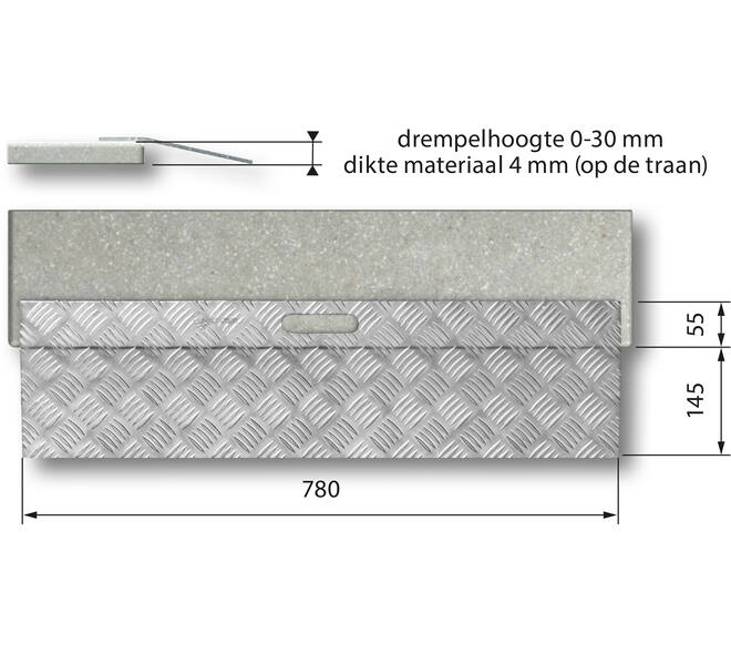 SecuCare Drempelhulp Alu type 1  B 78cm H tm 3cm