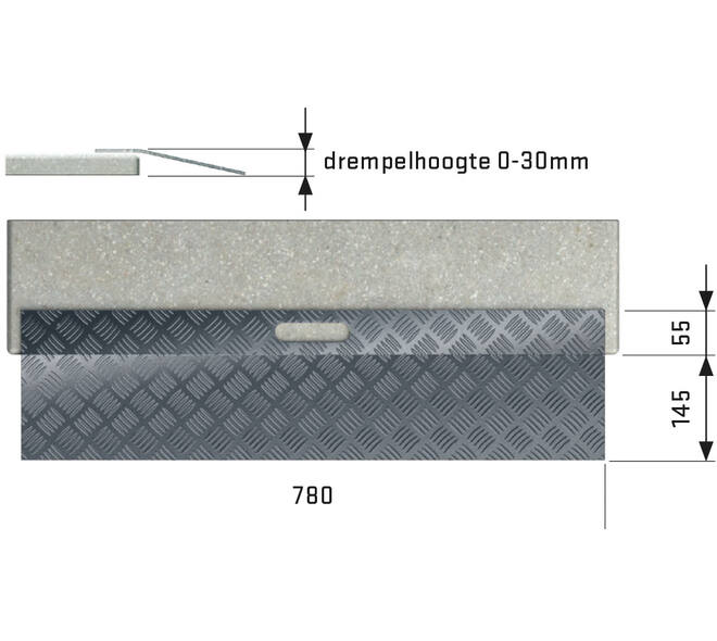 SecuCare Drempelhulp Alu type 1  B 78cm H tm 3cm