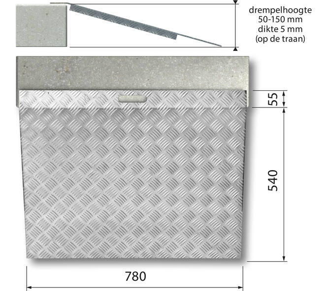 SecuCare Drempelhulp Alu type 3 B 78cm H 5 tm 15cm