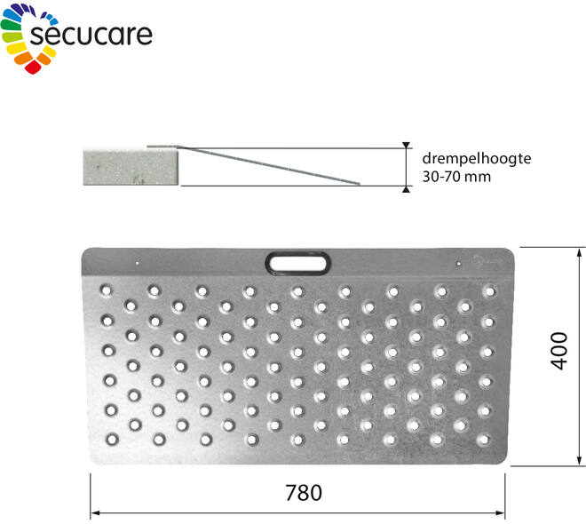 SecuCare Drempelhulp Plus model 2 B78 H 3-7cm