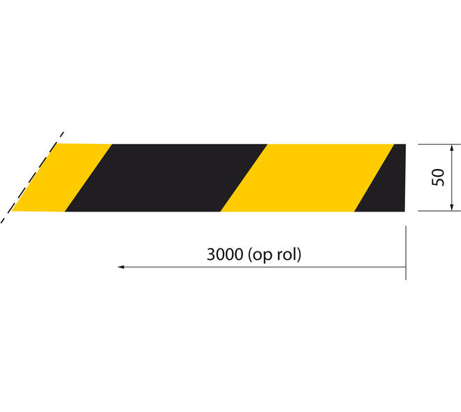 SecuCare Anti slip sticker op rol, 50x3000mm, zwart/geel