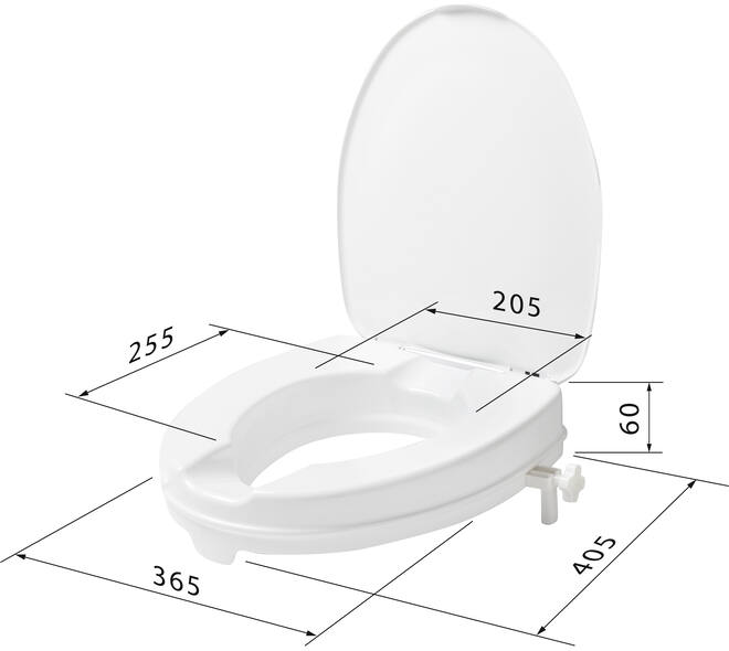 SecuCare Toiletverhoger met klep, 6cm hoog