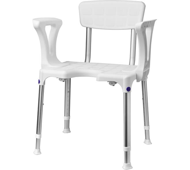 SecuCare Douchestoel Quattro met uitsparing incl rug en arm