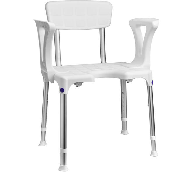 SecuCare Douchestoel Quattro met uitsparing incl rug en arm