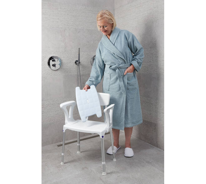 SecuCare Douchestoel Quattro comfort kussen blauw