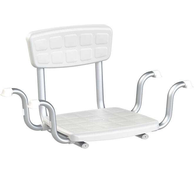 SecuCare Badzitje Quattro wit met rugleuning