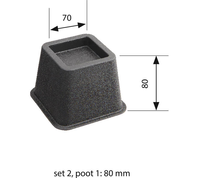 SecuCare Bed / Meubelverhoger 8 / 13 / 21cm zwart