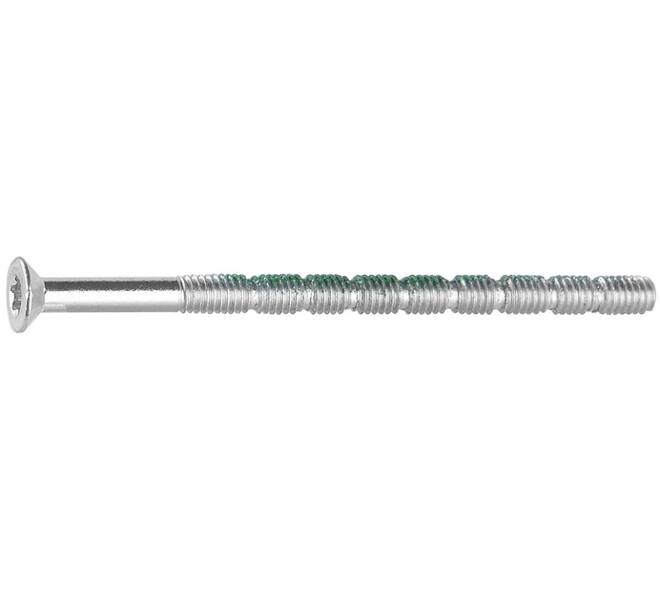 Metaalschroef VK Torx M4x110 standaard met loctite voor deurdikte 105mm voorzien van breuklijnen om eenvoudig in te korten.