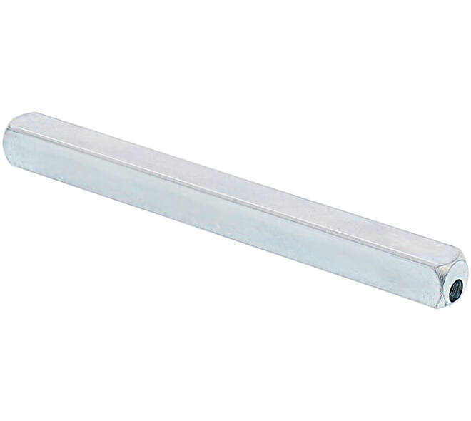 P+E krukstift gegalvaniseerd lengte is 120mm voor 2 gatdeel deurkrukken 8mm te koppelen. Deze stift is geschikt voor deur- en beslagdikte van minimaal 50mm tot maximaal 90mm.