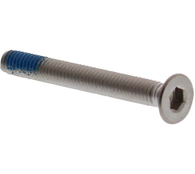 BI6K schroef PK RVS A4  dd.38-43mm voor Flush plaatschilden en plaatrozetten met borgmiddel loctite Bi6ksleutel 3.0mm