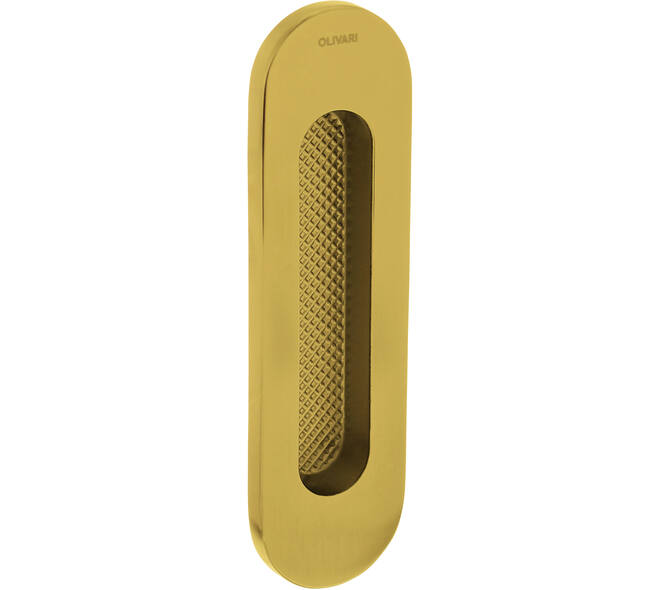Olivari schuifdeurkom Vico ovaal 128x37mm Messing mat titaan PVD