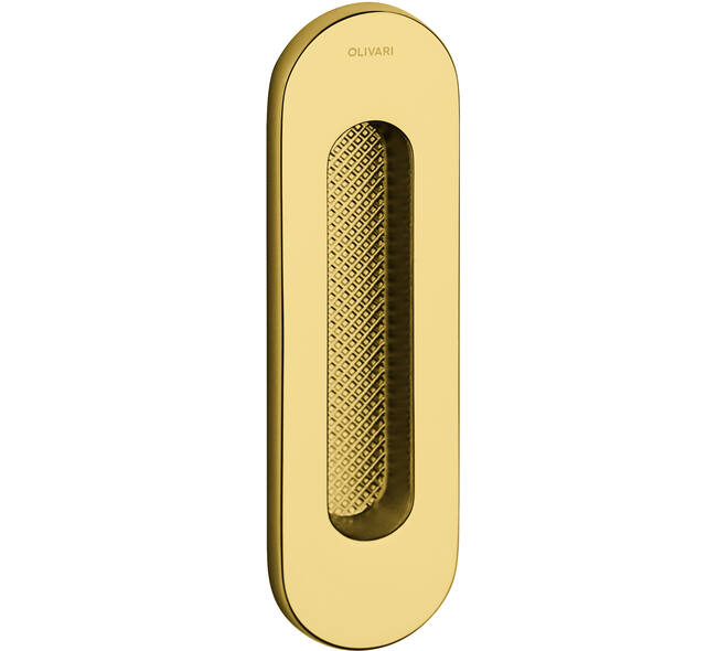 Olivari schuifdeurkom Vico ovaal 128x37mm Messing titaan PVD