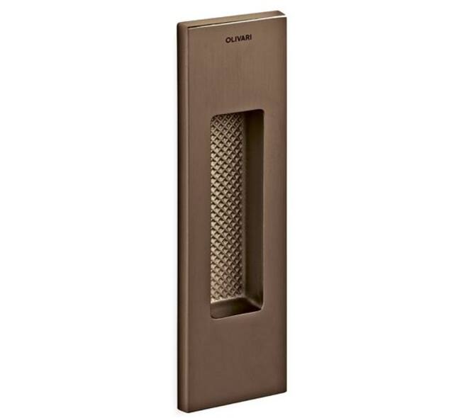 Olivari schuifdeurkom Siro rechthoekig 128x37mm Brons mat titaan PVD
