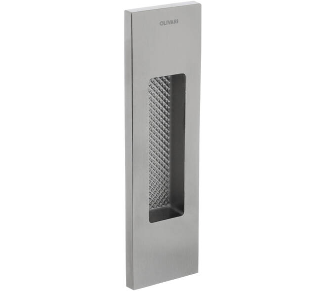 Olivari schuifdeurkom Siro rechthoekig 128x37mm RVS mat titaan PVD