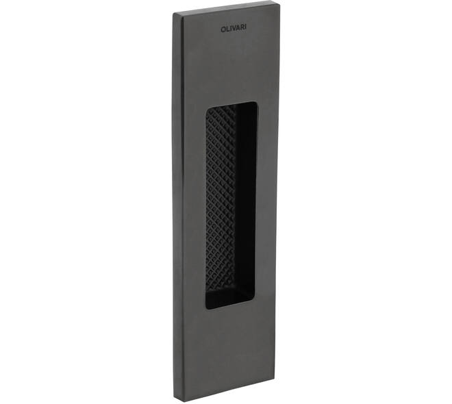 Olivari schuifdeurkom Siro rechthoekig 128x37mm Antraciet mat titaan PVD