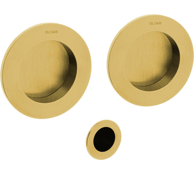 Olivari schuifdeurkom Dante rond Ø65mm messing mat titaan PVD