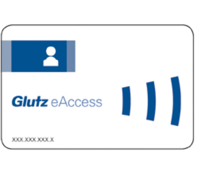 Identificatie kaart glutz eAccess, MIFARE DESfire EV1, 4KB, standaard layout met ID-nr.