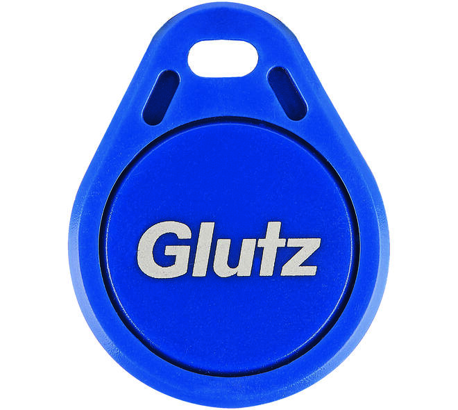 Clip 1 stuk, PVC glutz sleutelhanger, MIFARE DESfire EV1, 4KB, Blauw met ID-nr.