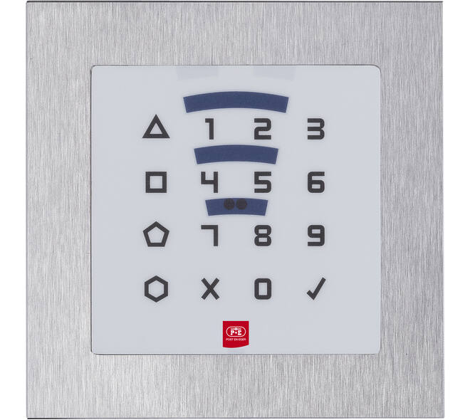 E-lezer/code binnen (IP 40) remote 12-24v inbouw  RVS geslepen  rand/ wit front