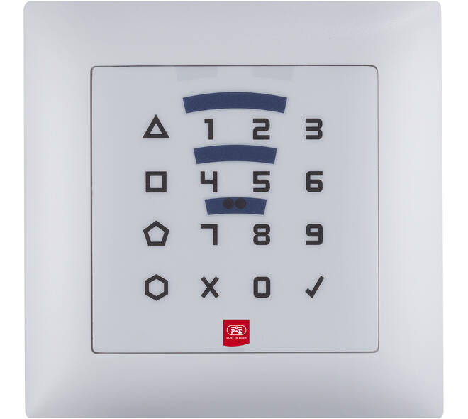 E-lezer RFID/Code binnen (IP 40) remote 12-24v inbouw  witte PVC rand/ wit front