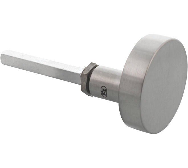Vlakke-knop Ø 60mm excentrisch, Ls en Rs bruikbaar, inclusief 8mm wisselstift