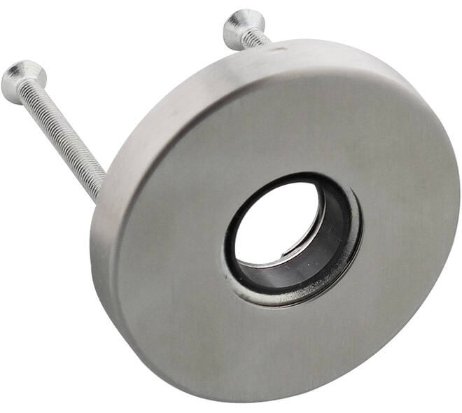 RVS rozet easyfix ø53x8mm, dekrozet gat ø21mm voor krukhals ø20mm, met draadnokken M4