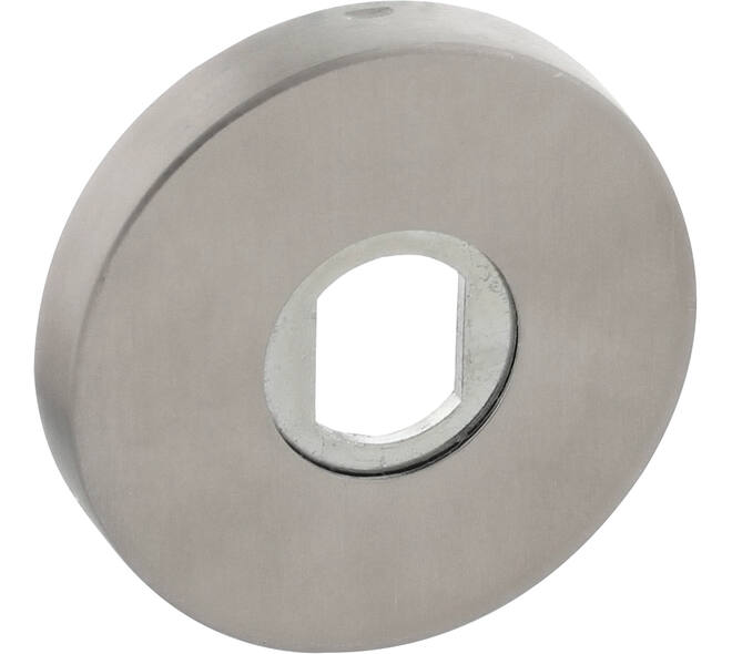 RVS rozet met Q-gat voor vaste knop ø53x8mm, met draadnokken M4