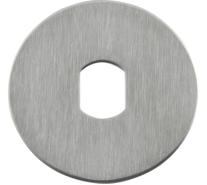 RVS rozet met Q-gat voor vaste knop ø53x2mm, draadbus M4