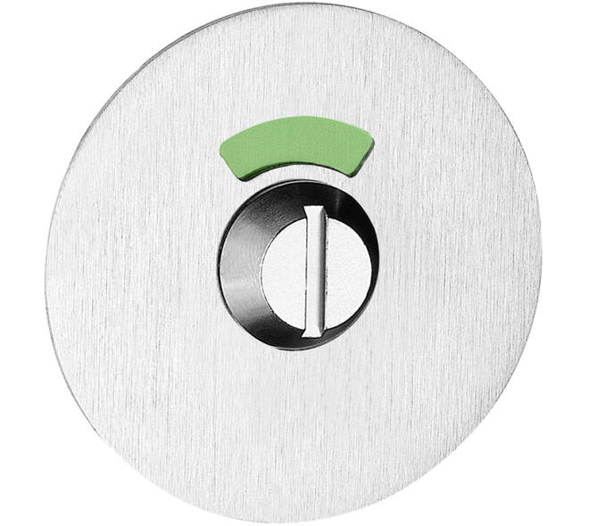 RVS geborsteld rozet rood/groen WC ø53x2mm gatdeel 4mm, basisrozet met schroefgaten en magnetische verdekte rozet, inclusief 8mm stift 8x55mm