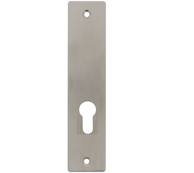 RVS flush rechthoek kortschild GK/PC72 met 2 bevestigingsgaten 4mm 180x40x2mm