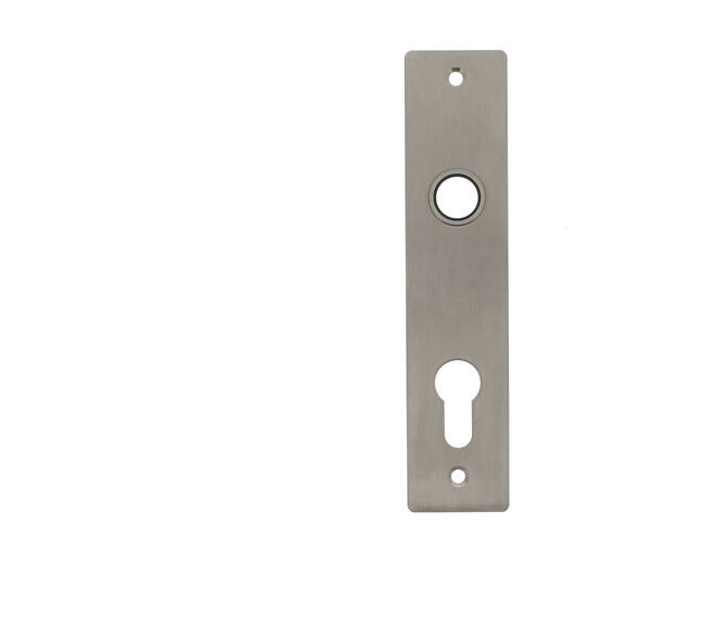 RVS flush rechthoek kortschild PC72 met 2 bevestigingsgaten 4mm easyfix 180x40x2mm